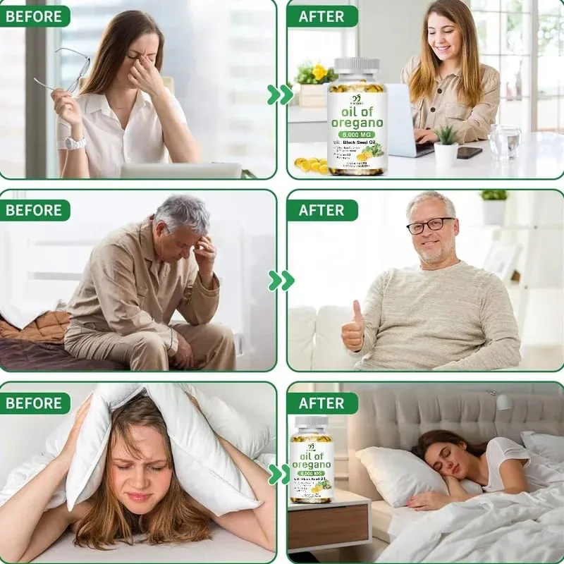 Óleo de orégano + com óleo de semente preta e sabugueiro + vitamina D3 suporta antioxidante e saúde da pele, sistema antibacteriano e imunológico — image 5