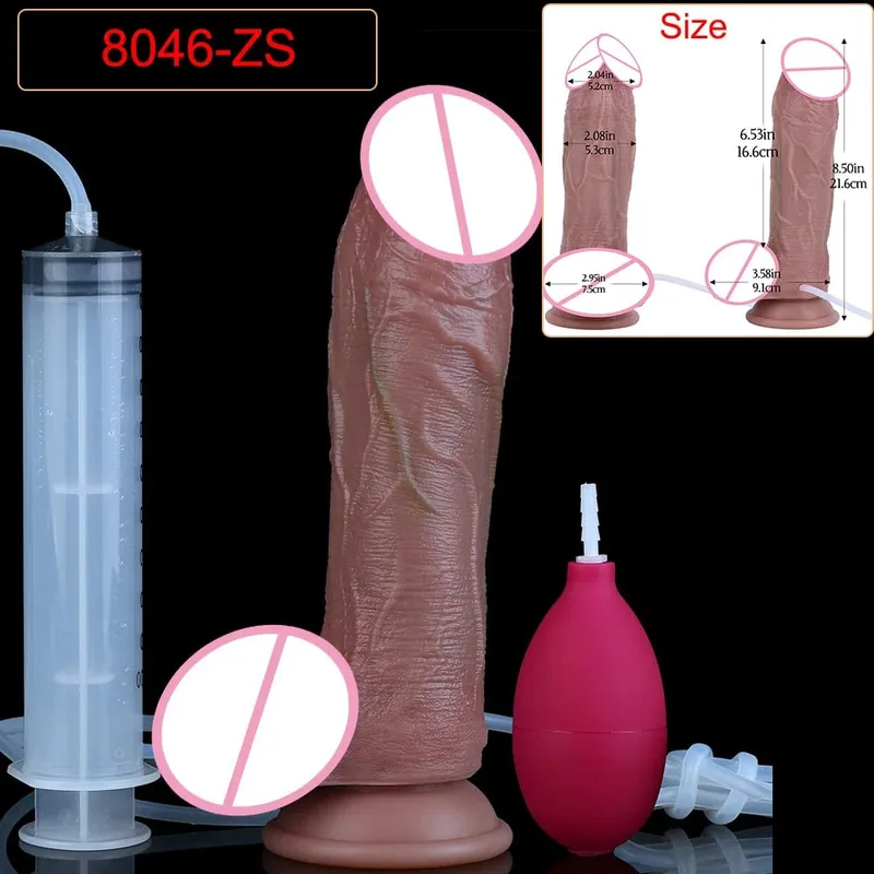 Deep Veins Ultra Squirting Dildo Silicone Skin Touch Long Ejaculating Butt Plug For Men Women G-Spot Stimulate 18+ Sex Toys — image 25