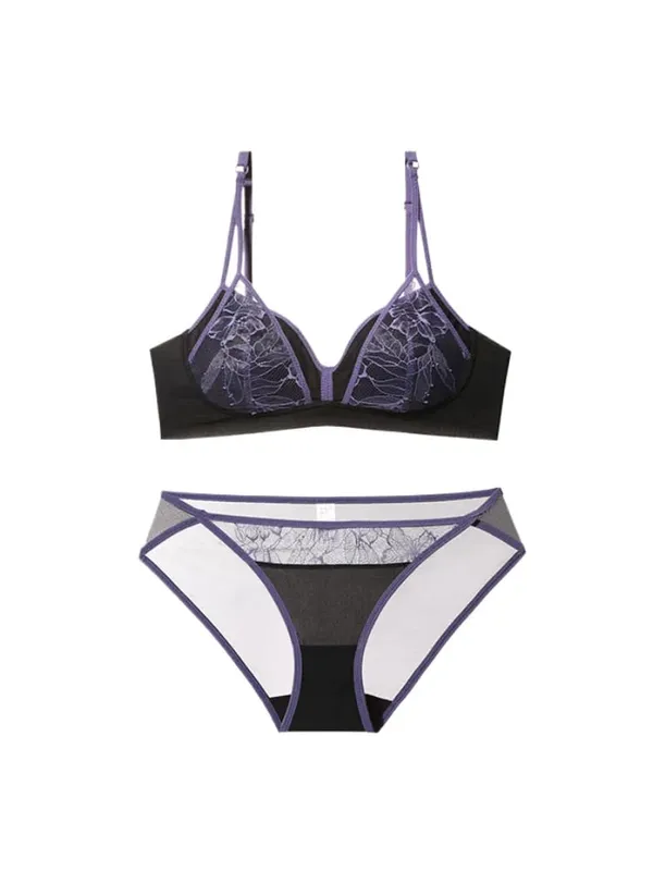 Bestseller French Lace Wireless Bra Set Lightweight Summer Sexy Pure Desire Triangle Cup Ladies Intimates — image 11