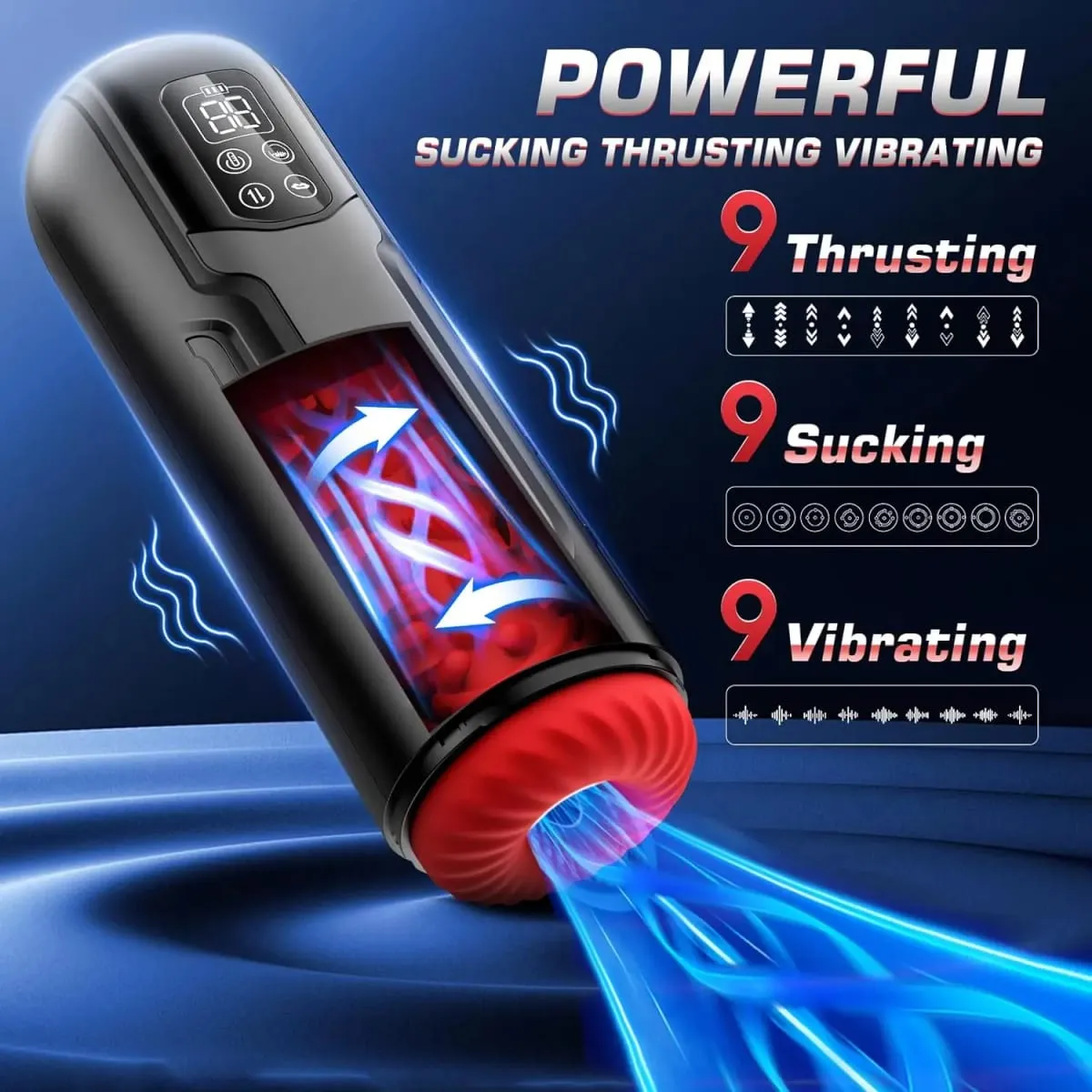 9Mode Sucking Thrusting Vibrator Male Masturbator Automatic Heating Sex Machine Pocket Pussy Dildo Adult Sex Toys for Men