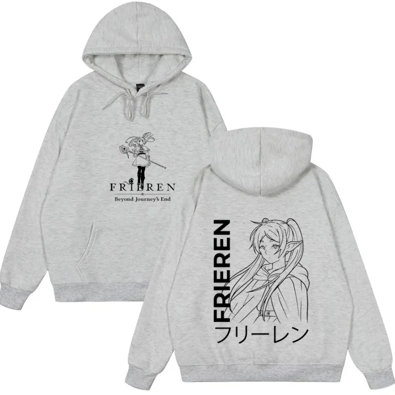 Anime Frieren: Beyond Journey's End Hoodies Men's Women Clothing Fashion Harajuku Tops Couple Style Wears Winter Fleeece Clothes