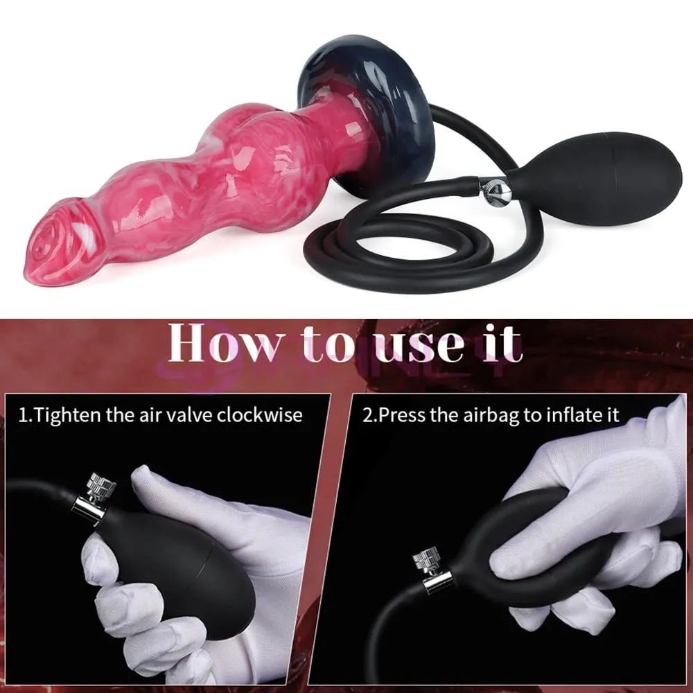 Dog Dildos Inflatable Anal Plug BDSM 18+ Sex Toys for Women Vaginal/anal Dilation G-spot Prostate Massage Silicone Buttplug — image 2