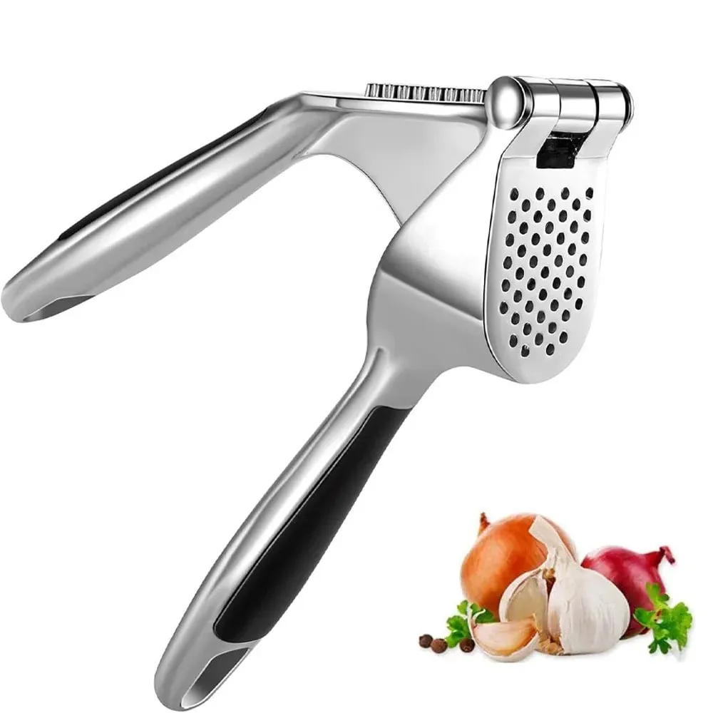 1pcs Garlic Press Easy to Squeeze and Clean with Soft Easy Squeeze Ergonomic Handle Zinc Alloy Garlic Mincer & Crusher — image 2