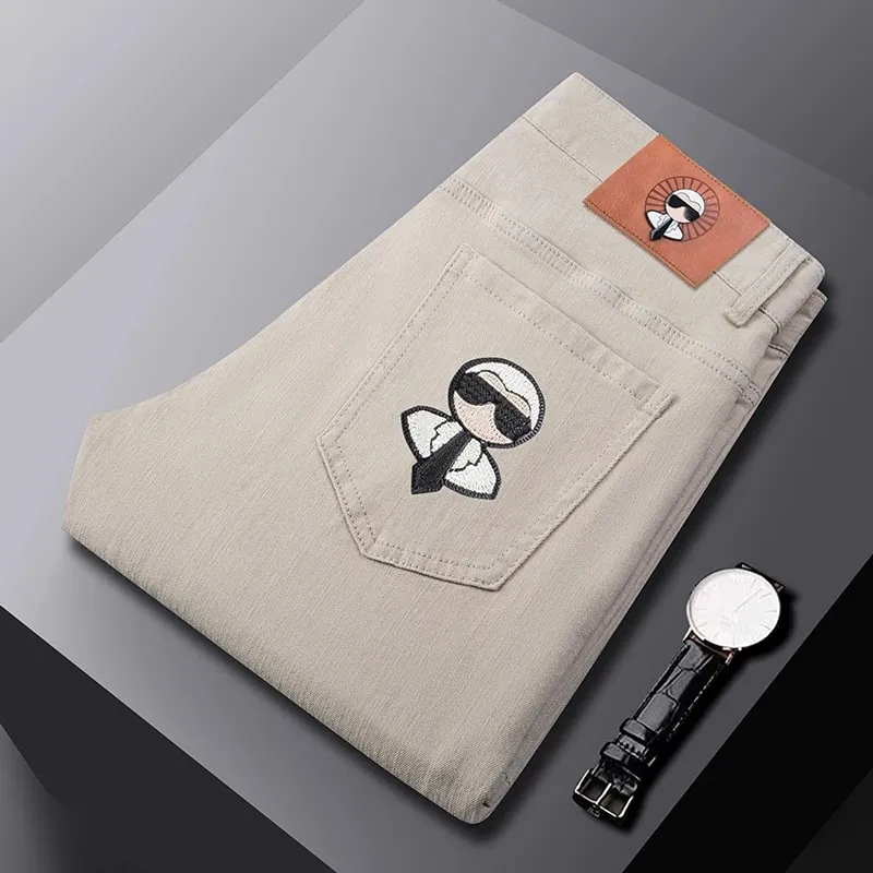 Fashion Men Jeans Stretch Straight Leg Casual Slim Fit Denim Pants Male Brand Luxury Design Business Classic Trousers — image 14
