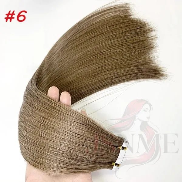 Straight Tape In Hair Extensions Invisible 100% Really Human Hair Tape Ins Black Brown Blonde 16-24 inch For Salon