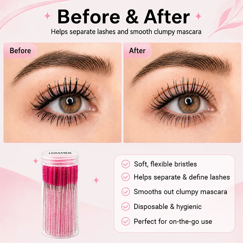 50/100 pcs Eyelash Extension Brush Disposable Eye Lashes Make Up Brushes Mascara Wand Applicator Multiple Colors Makeup Tools — image 4