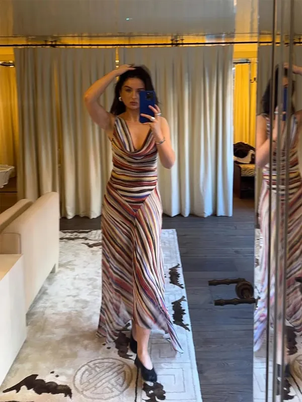 Retro Polka Dot Sling Maxi Dress Woman Sexy U-neck Sleeveless Waist-cinching Bodycon Dresses 2026 Summer Party Vacation Robes — image 10