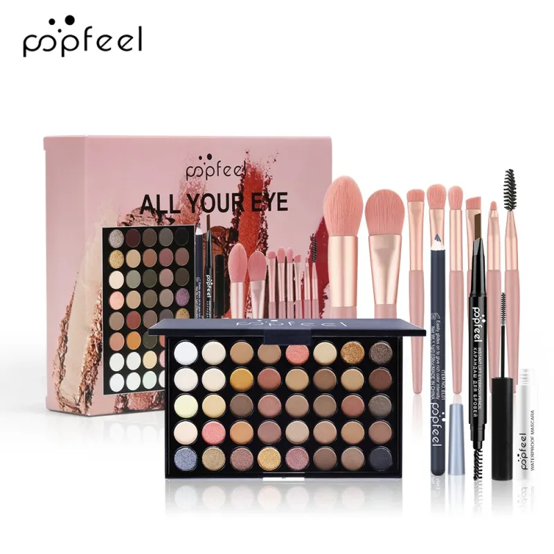 Glitter Matte Αδιάβροχη Παλέτα Πούδρα Καλλυντικά Κιτ Φρυδιών Μολύβι Μολύβι Μολύβι Στυλό Μάσκαρα Μακιγιάζ Βούρτσες Μακιγιάζ Καλλυντικά ματιών — image 10