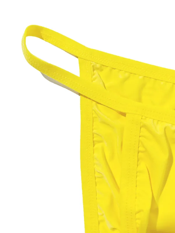 1PC Men's Sexy Low-Waist Briefs with Large Pouch Single Color Thin Belt Comfortable Thin Design for Summer Pure Color Underwear — image 9