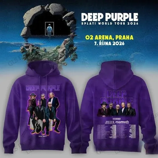 Rock Deep Purple Splat World Tour 2026 3d Print Hoodies Men Women Fashion Band Hoodies Sweatshirt Men Clothing Moletom Tracksuit — image 2