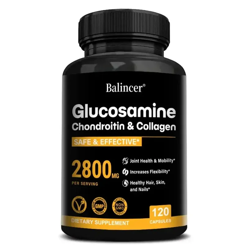 Glucosamine Chondroitin MSM Capsules Joint Support Supplement Support Cartilage Flexibility Bone Strength & Hair Skin Nail