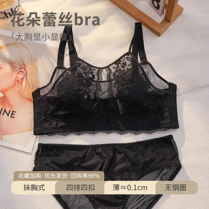 French Style Lace Strapless Bra Women Large Breast Minimizer Slimmer Sexy Beautiful Back Intimates Lingerie Size 34-44 M-XXXXL — image 14