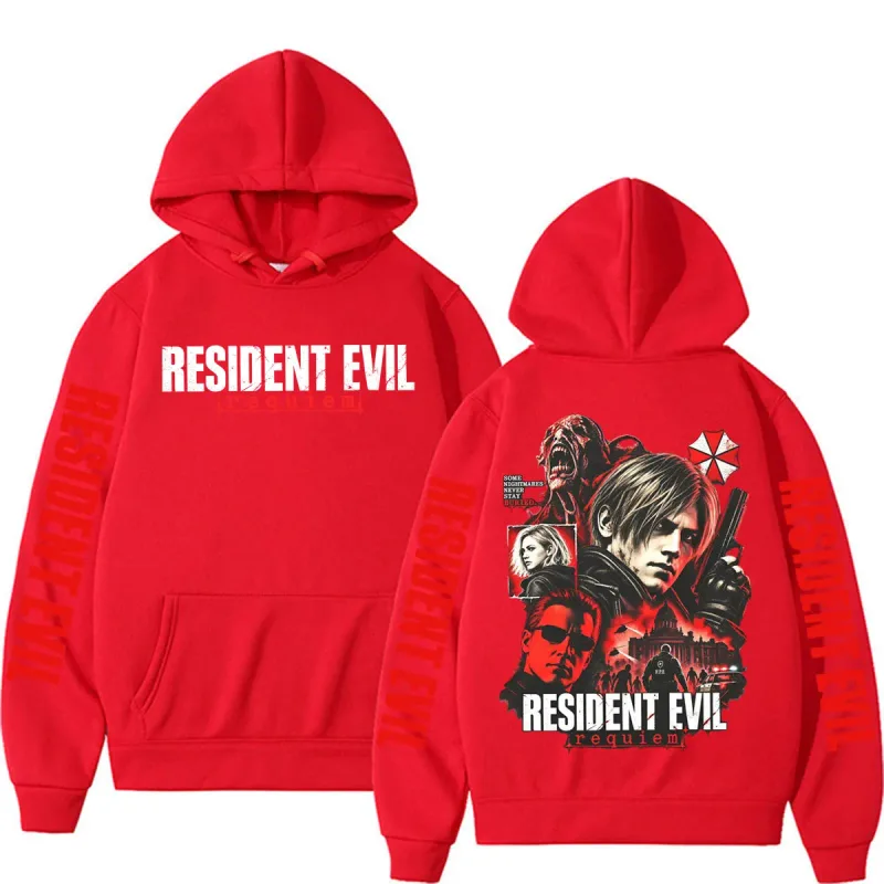 Leon Kennedy Resident Evil Requiem Merch Sweatshirts Herr Dam Casual Hoodie i fleece av hög kvalitet Harajuku klassiska gotiska hoodies — image 11