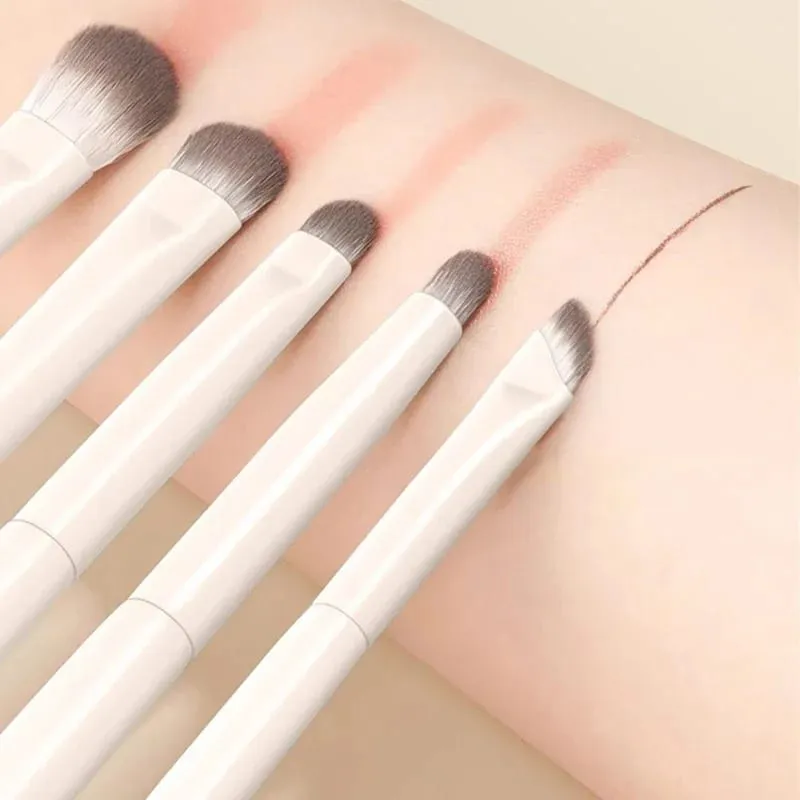 5/6/8/10 pièces Pinceaux De Maquillage Pour Les Yeux Naturels Ensemble Détail Fard À Paupières Brosse Pinceau De Maquillage Blanc Ultra Doux Fard À Paupières Eyeliner Outil De Maquillage — image 3