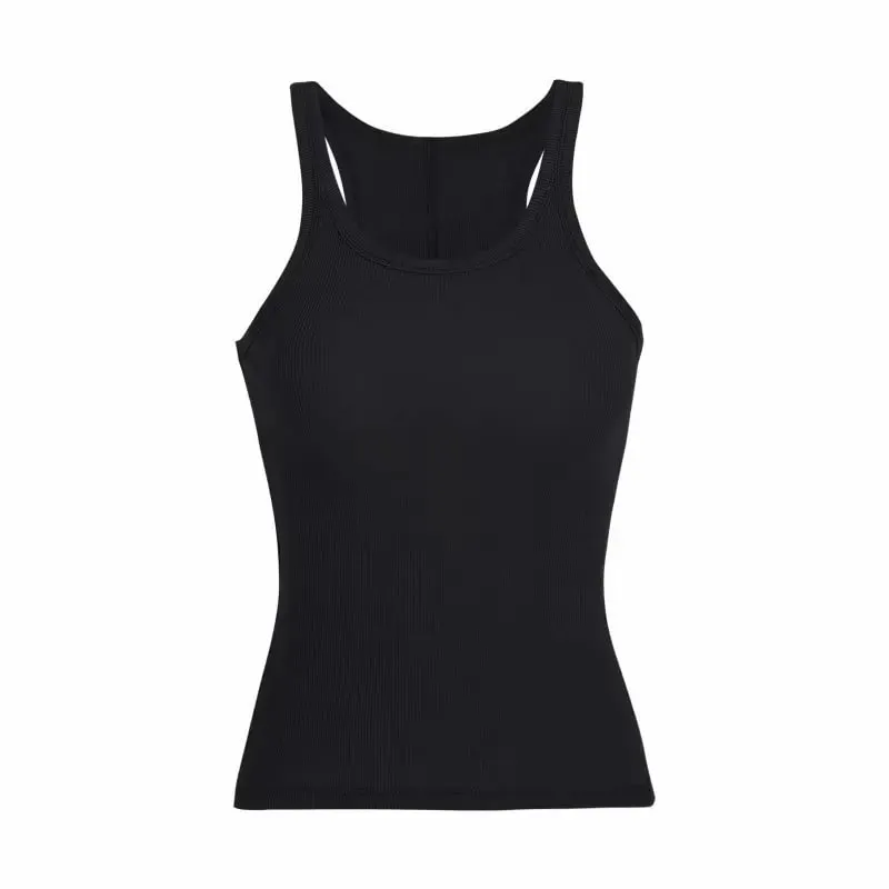 Threaded Knitted Strap Tank Top Slim Fit Outer Wear Inner Wear U-shaped Neck Women's Solid Color Women's Summer Tank Top