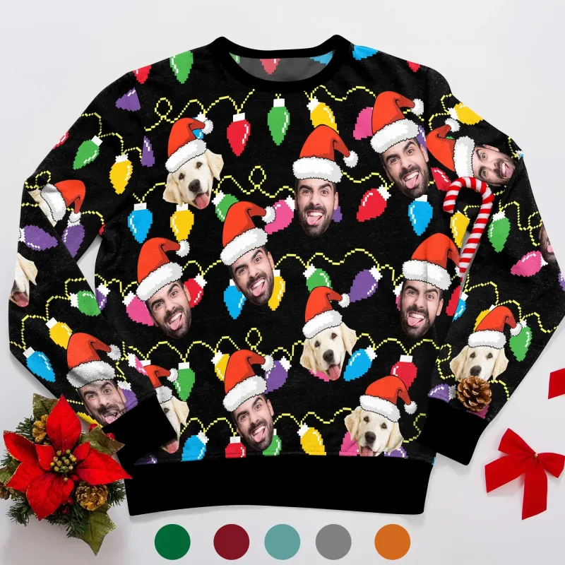 Personalizado sua foto 3d impressão feia camisola de natal diy rosto família pullovers imagem engraçada moletom personalizado presente de natal unisex — image 8