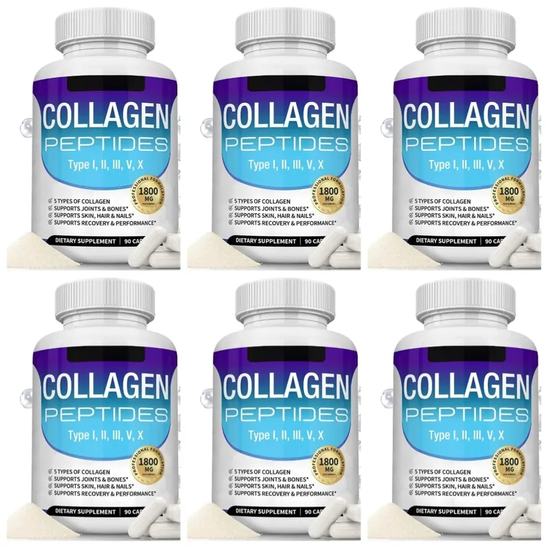 Collagen Peptides Capsules with 5 Types of Collagen for Joints Bones Skin Hair & Nails Wellness Support Adults 90 Capsules — image 13