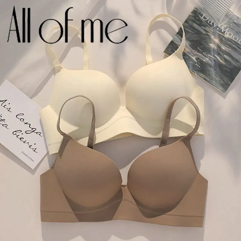 1Pcs Women Seamless Wireless Push Up Bra for Women Nude Brown Smooth Contour Cup Invisible Underwire-Free Bralette Daily Wear — image 1