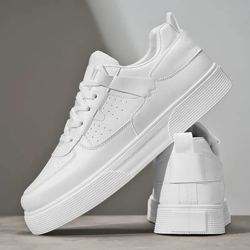Men's White Black Casual Sneakers Thick Sole Platform Skateboard Shoes Fashion Breathable Streetwear Men's Sports Shoes — image 5