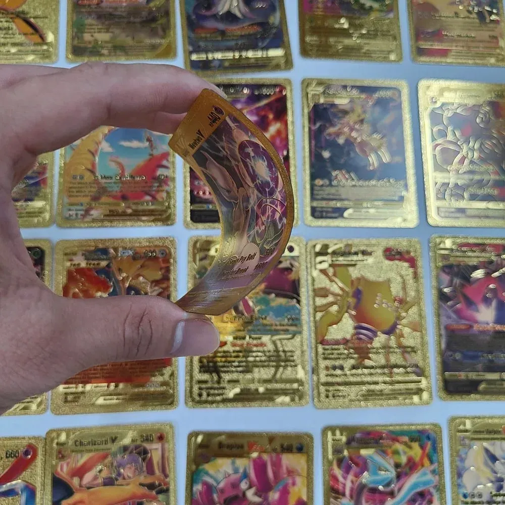 55PCS Pokemon Cards Vmax GX Gold Foil Flash Box Party Interactive Game English Spanish Colorful Game Battle Collection Card Gift — image 3