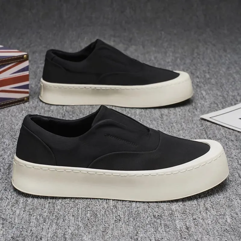 2026 Hot Sale Men's Chunky Platform Slip On Casual Shoes Breathable Soft Lazy Loafers Fashion Thick Sole Daily Walking Sneakers — image 3