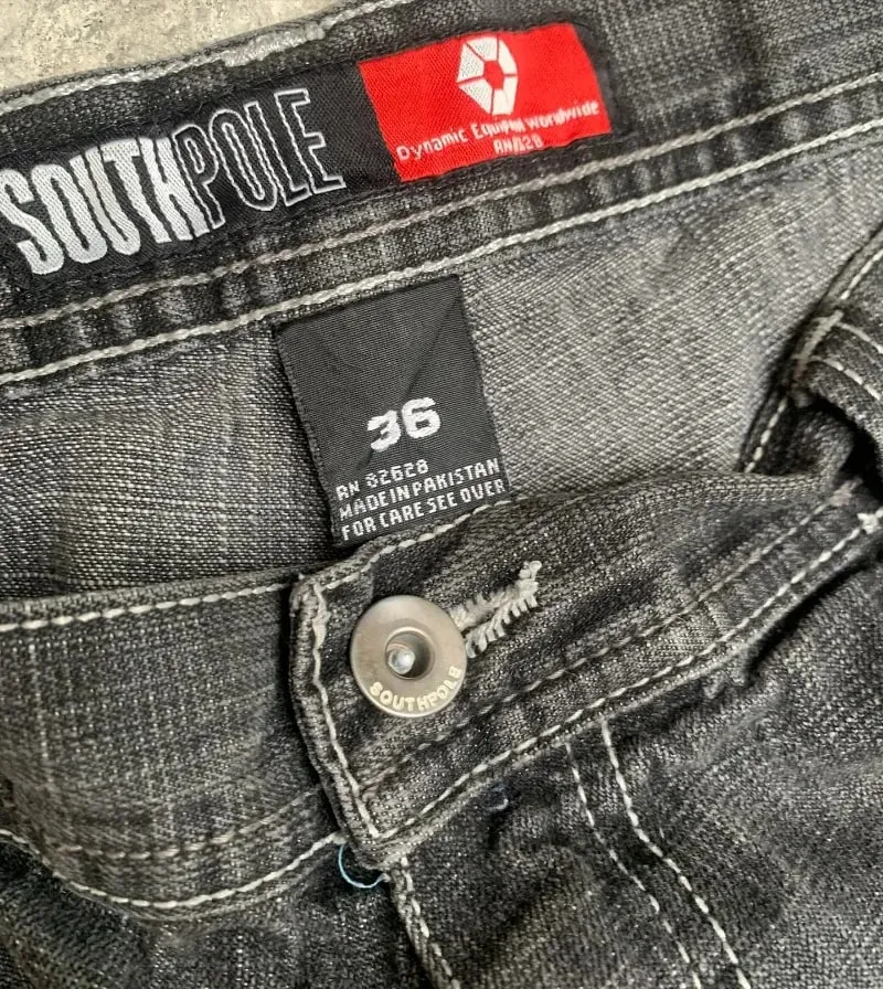 Fashion Gothic New Black Solid Color Washed Old Casual Jeans Men Y2K Street Cloth Vintage Popular High Waist Loose Wide Leg Pant — image 10