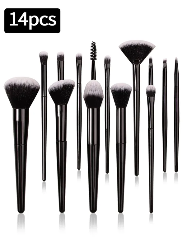 27/14/9/1PCS Professional Makeup Brush Set 14 Brushes Makeup Sponge Powder Puff Makeup Bag Eyebrow Razor Cleaning Tools — image 9