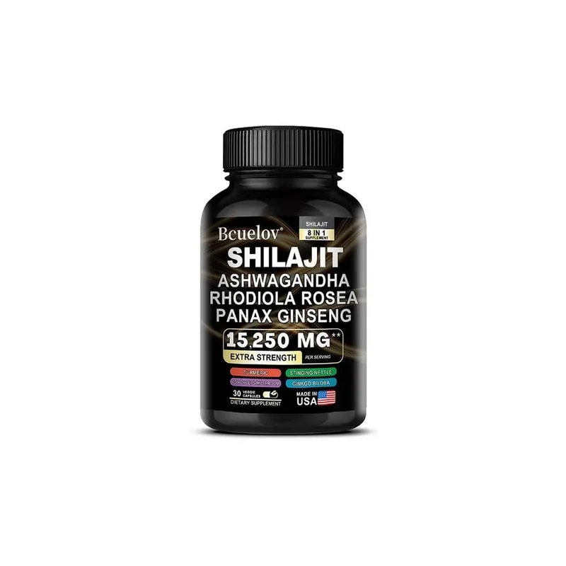 Shilajit 9000 Ginseng 1500MG Ashwagandha 2000MG - Extratos complexos de plantas naturais 8 em 1 fornecem energia, força muscular imunológica — image 8
