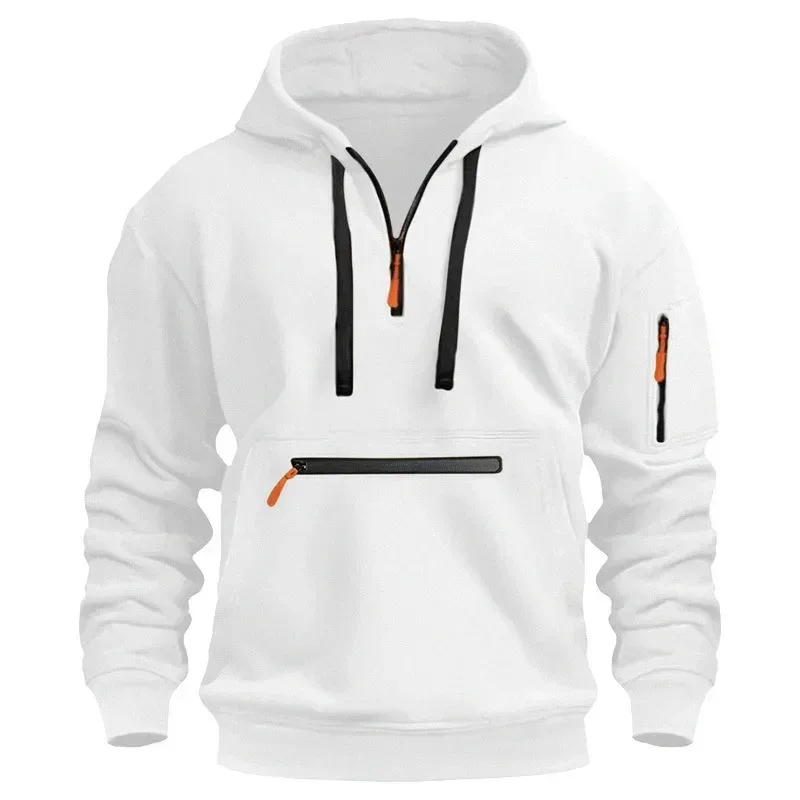 2025 New Men's Hoodies Winter Hooded Shirt Wear Fleece Multi Pocket Fashion Tops Hoody Loose Oversized Pullover Man Clothing — image 7