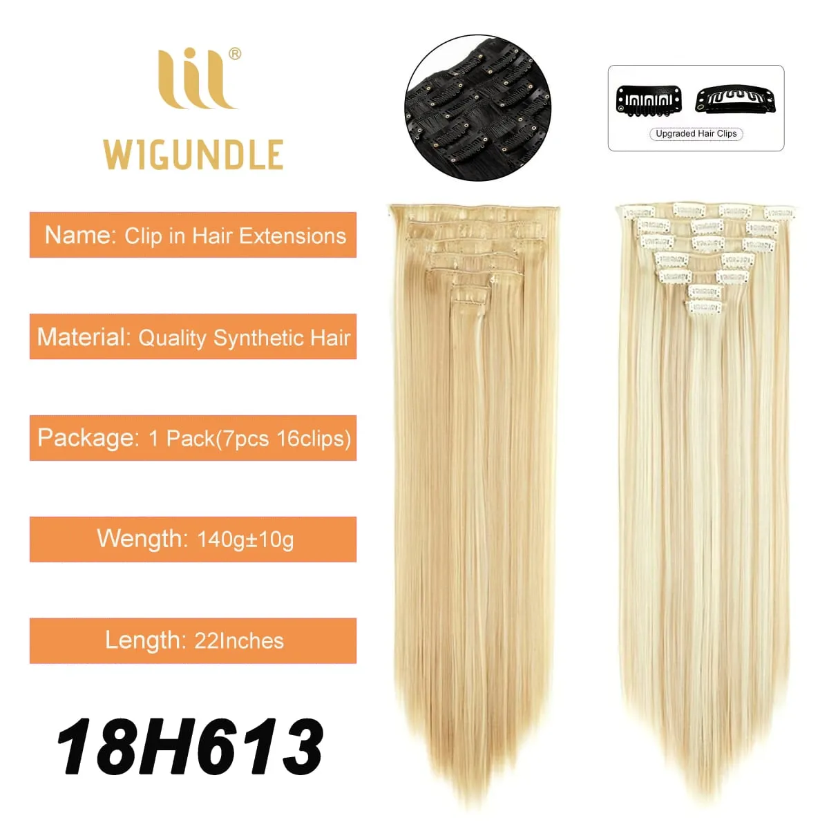 Clips In Hair Extension Long Straight Hair Pieces Clip In Hair Extension 22inches 7pcs/set Synthetic Fake Hair Pieces for Women — image 18