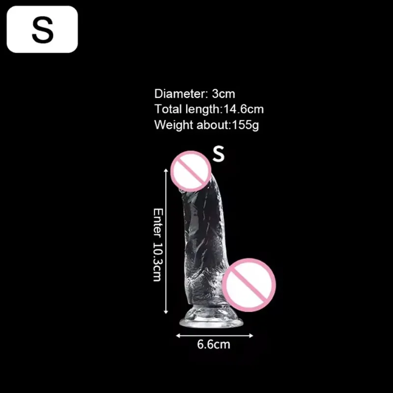 3 Sizes Realistic Jelly Dildo with Suction Cup Big Dick Female Masturbator Clitoral Stimulator Lesbian Sex Toys for Women — image 9