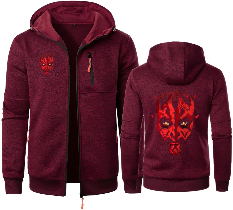 Moletom com capuz masculino do filme DarthES MaulED Skull Starwar-Stars Warly Jacquard com capuz de lã masculino pulôver — image 3