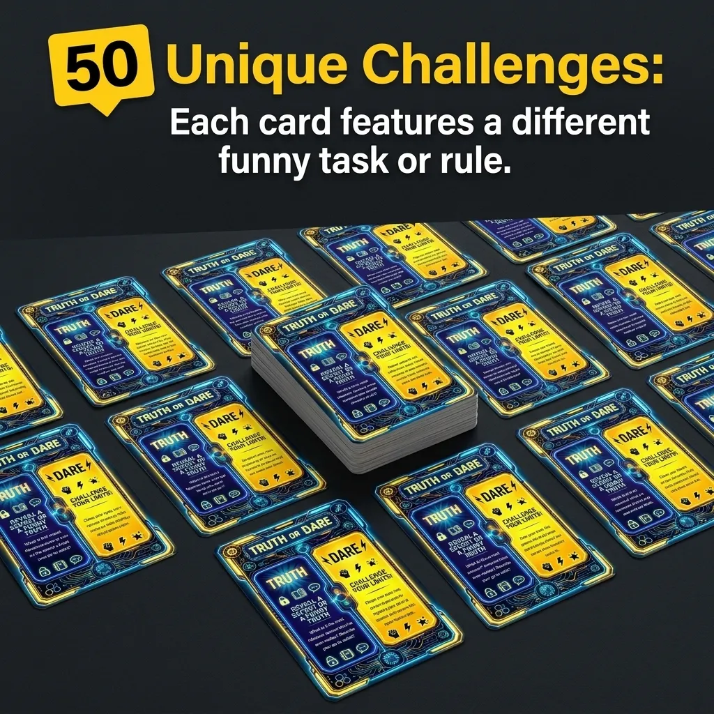 50 PCS Adult Secret Reveal Truth Dare Card Games Funny Acting Challenge Bar Tabletop Props Autumn Winter Halloween Christmas Fun — image 1