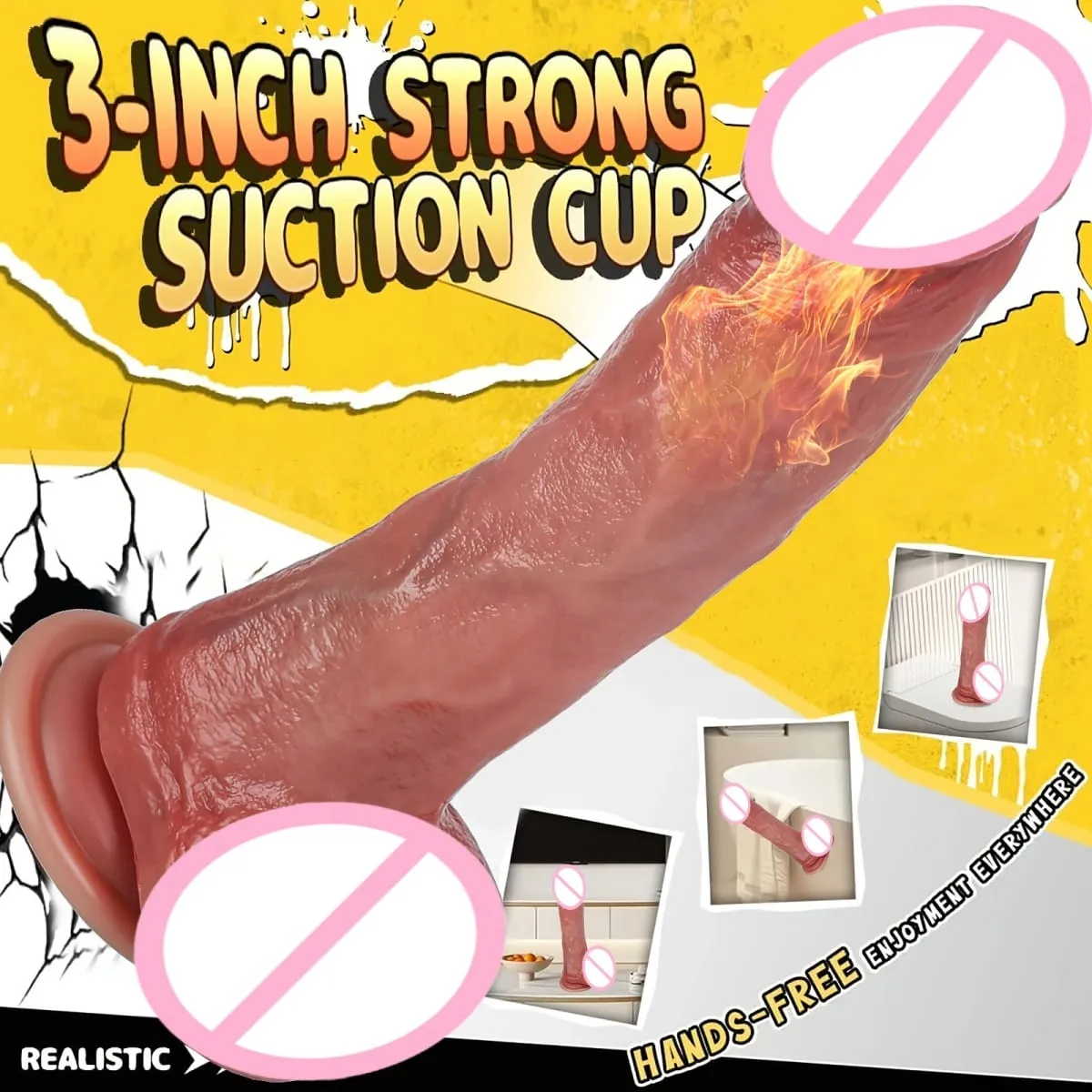 9 Vibration Modes 3 Stretching And 3 Shaking Modes Dildo Electric Female Sex Toy Silicone Dildo Telescopic Vibration Heating 18+