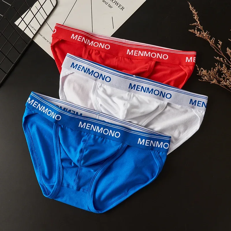 MEN cotton tide men's triangle bagong sexy low waist slim breathable youth personality U convex underwear men. — image 20