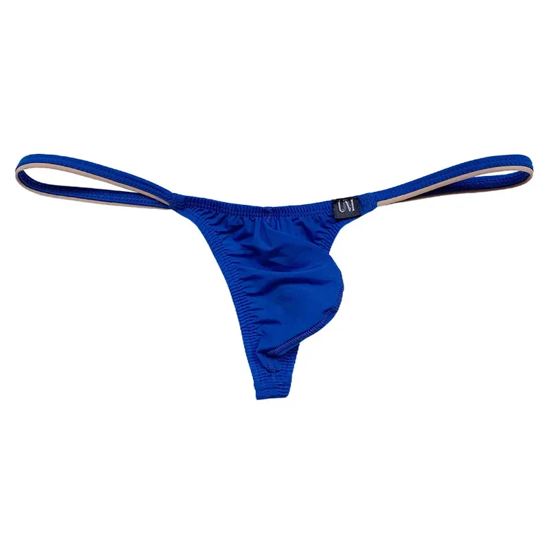 Men's Ice Silk Thin Strap Thong Underwear Low Waist Sexy Breathable Bulge Pouch T-Back Briefs Panties 0116 — image 2