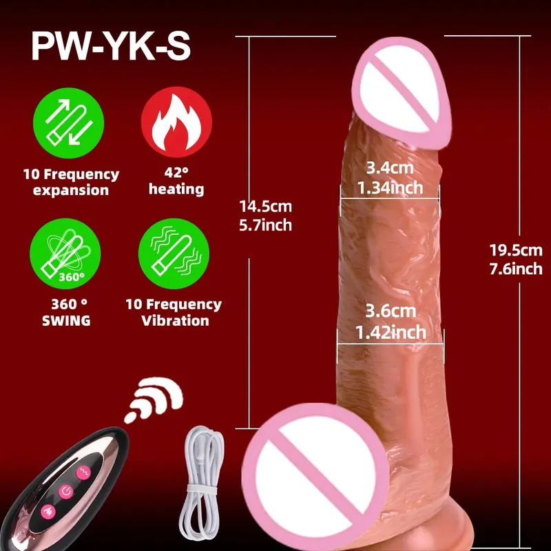 Realistic Thrusting Dildo Vibrator Adult Sex Toys for Women Silicone 8 inch Suction Cup Penis Anal G-spot Stimulator Couple Play