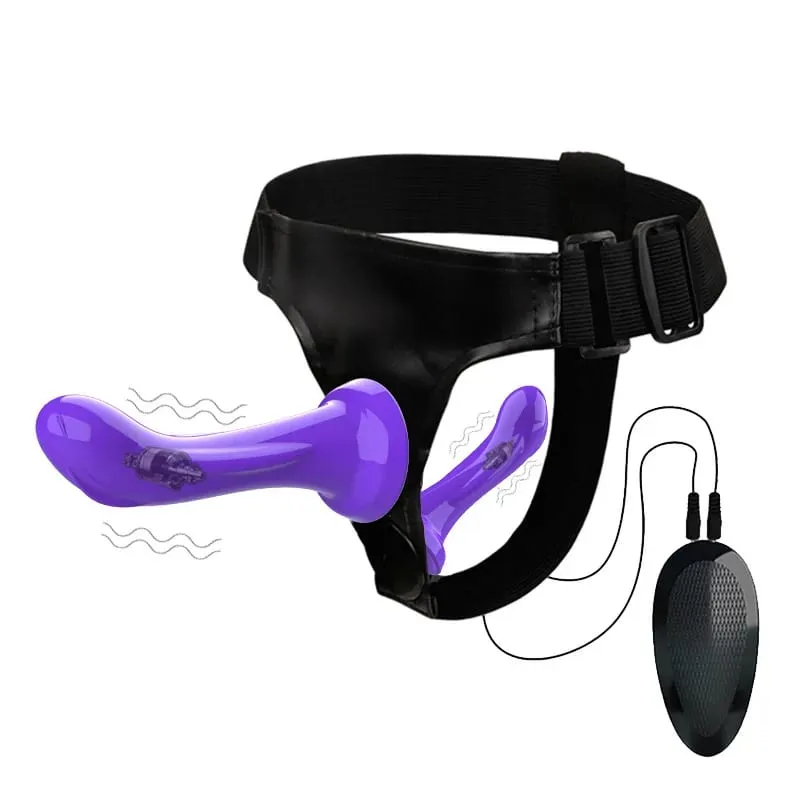 Vibrating Double Penetration Strap On Dildo Harness Adjustable Belt Dual Ended Anal Plug Sex Toy for Couples Remote Control A — image 19