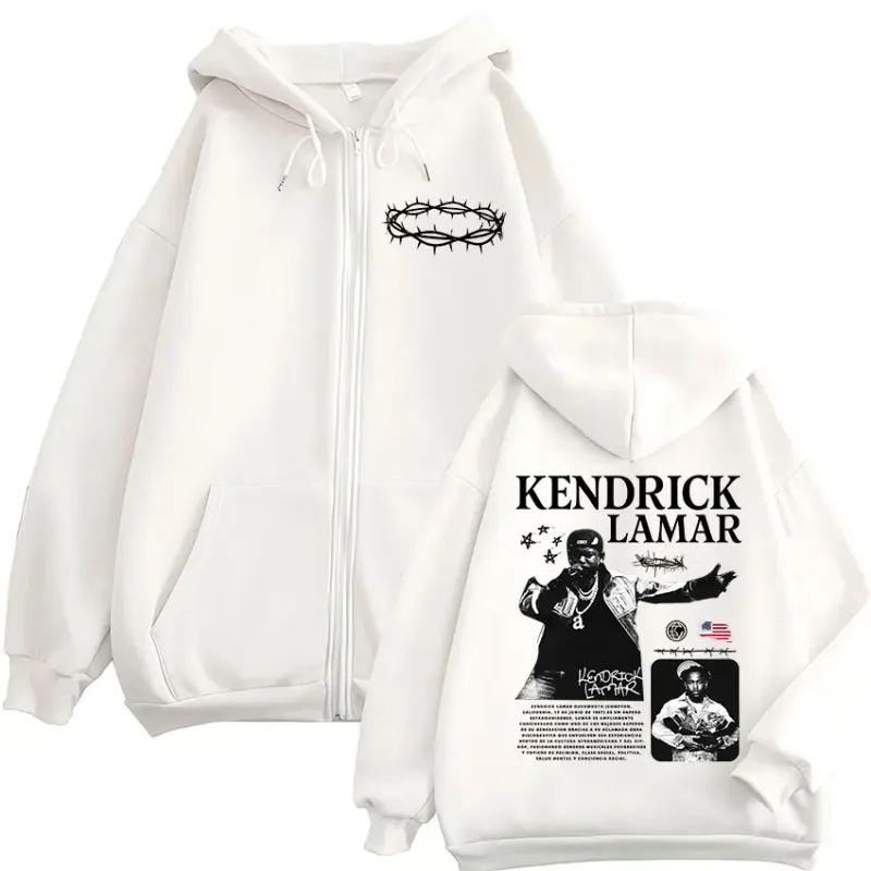 Rapper Kendrick Lamar Eles não gostam de nós Zipper Hoodies Homens Mulheres Roupas Moda Hip Hop Zip Up Moletom Com Capuz Jaqueta Com Capuz — image 3