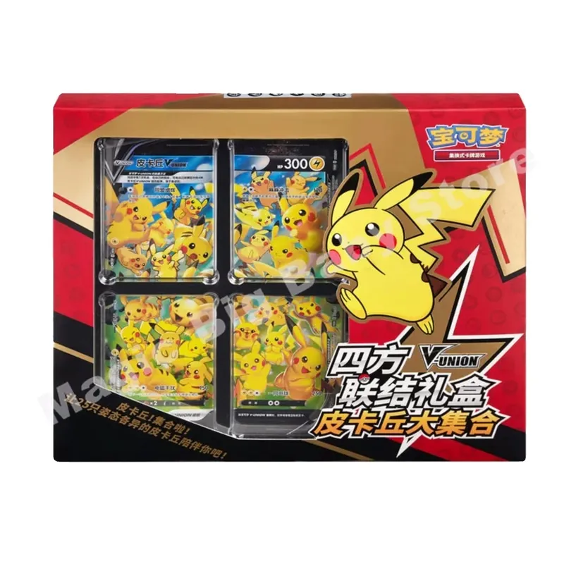 Pokemon Cards Original Trading PTCG Cartoon Quartet Coupling V-UNION Gaveæske Pikachu Big Gather Moru Baker Mew-two PTCG — image 6