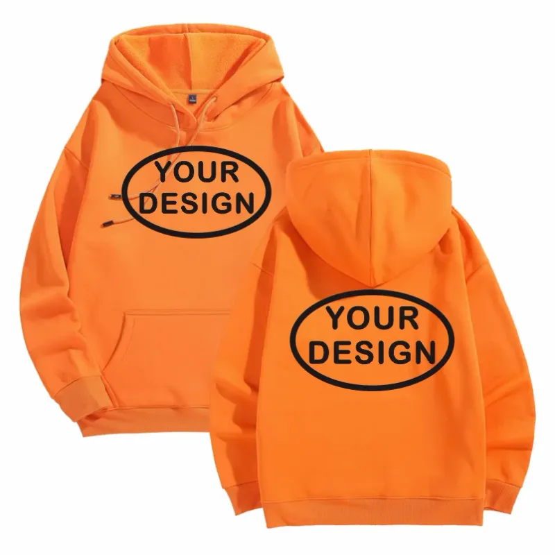 Na-customize na Naka-print na Mga Hoodies ng Lalaki at Babae na Loose Casual Fashion Long Sleeved Pullovers na Burdado na LOGO Street Sports Shirts