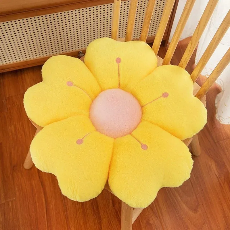 Plush Pillow Comfortable Daisy Flower Shaped - Cute Decorative Pad for Bed and Sofa Soft Polyester Fabric — image 10