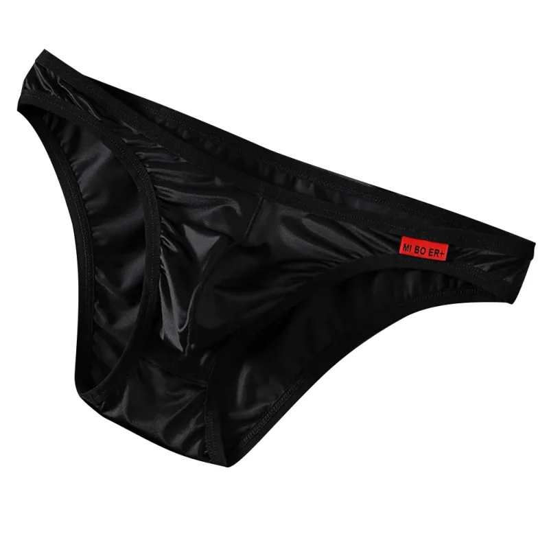 Men Satin-like Bikini Ice Silk Stretch Brief Pouch Lingerie Breathable Panties Seamless Underwear Underpants Japanese Thongs — image 5
