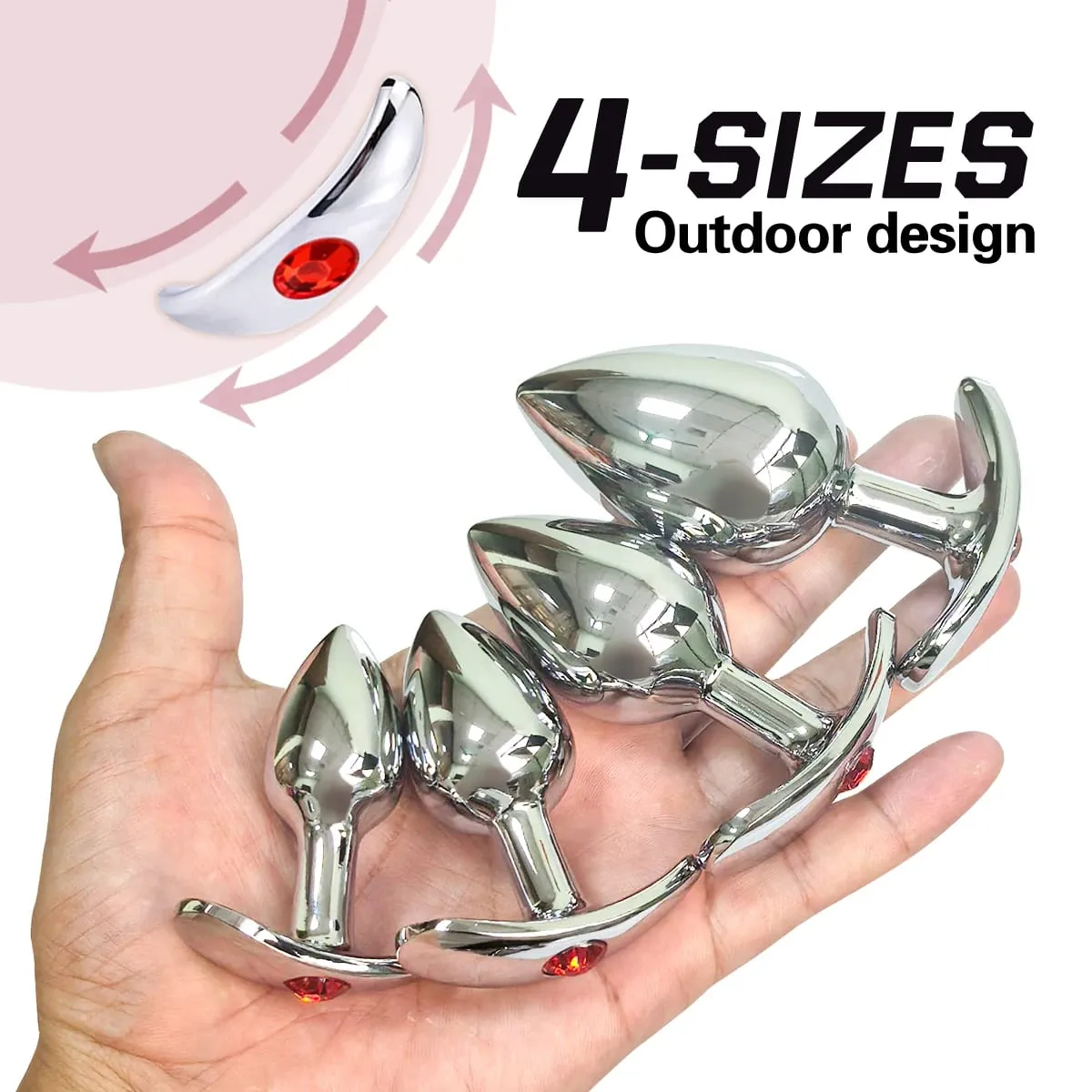 4 Size Metal Anal Plug Anchor Base Fit the Hip Design Tail Female/Male Dildos Couples Adults Game Adult Toys Sex Toys — image 2