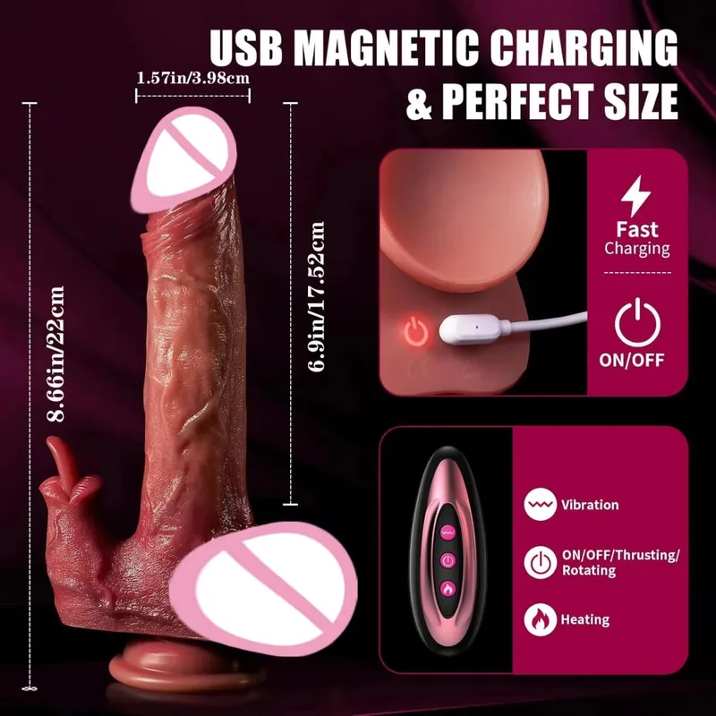 Sexy Thrusting Dildo Vibrator Remote Control Tongue Licking Clitoris Penis Sex Toys Vagina For Women Masturbation Adult Supplies