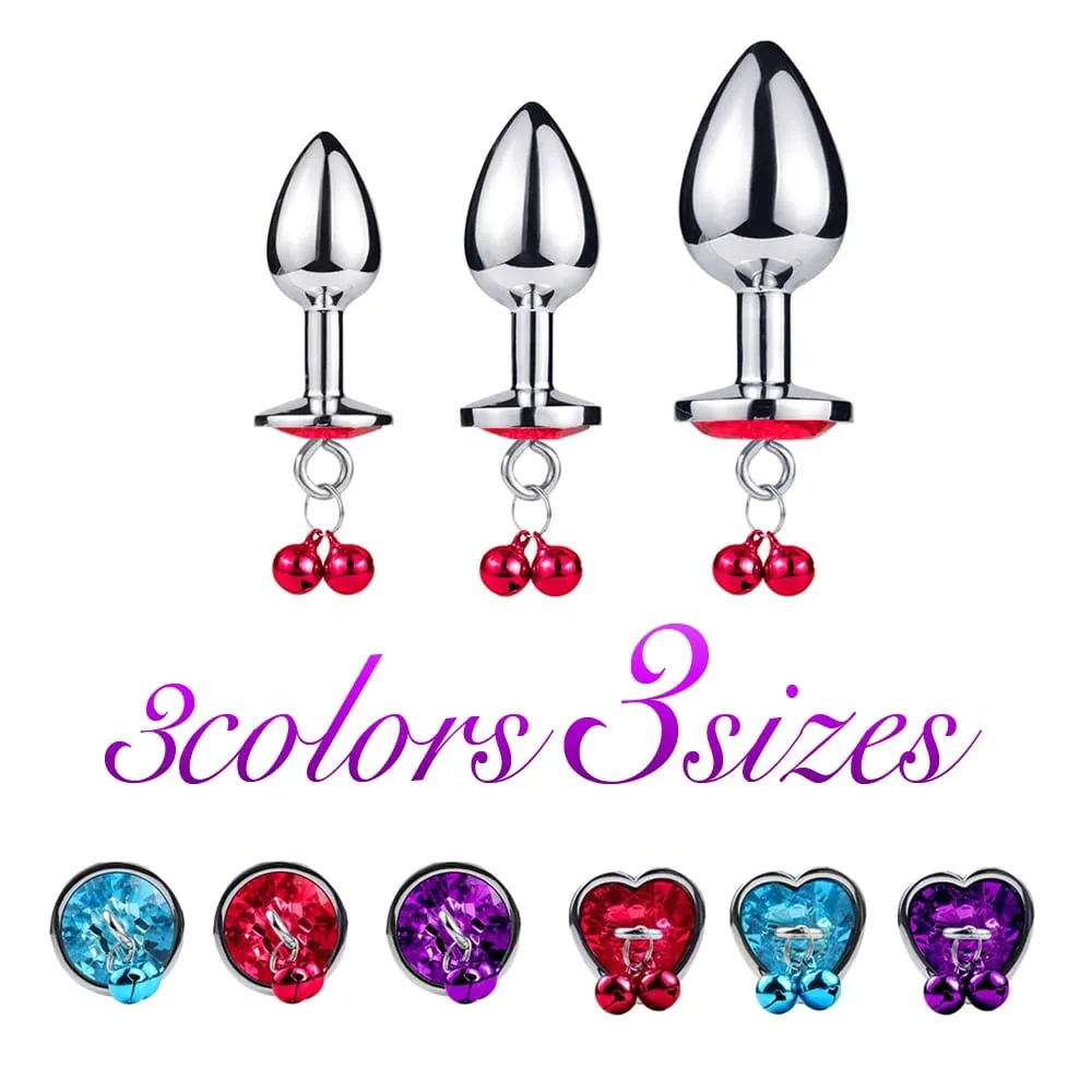 3 Sizes Metal Bell-shaped Anal Plug Traction Chain Anal Massage Prostate Stimulation Massage Tools Adult Sex Toys For Couples