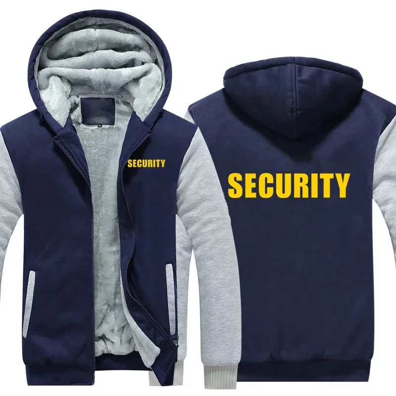 Security Hoodies Men Cool Winter Thicken Wool Liner Security Professional Work Clothes Sweatshirts Pullover Jacket — image 26