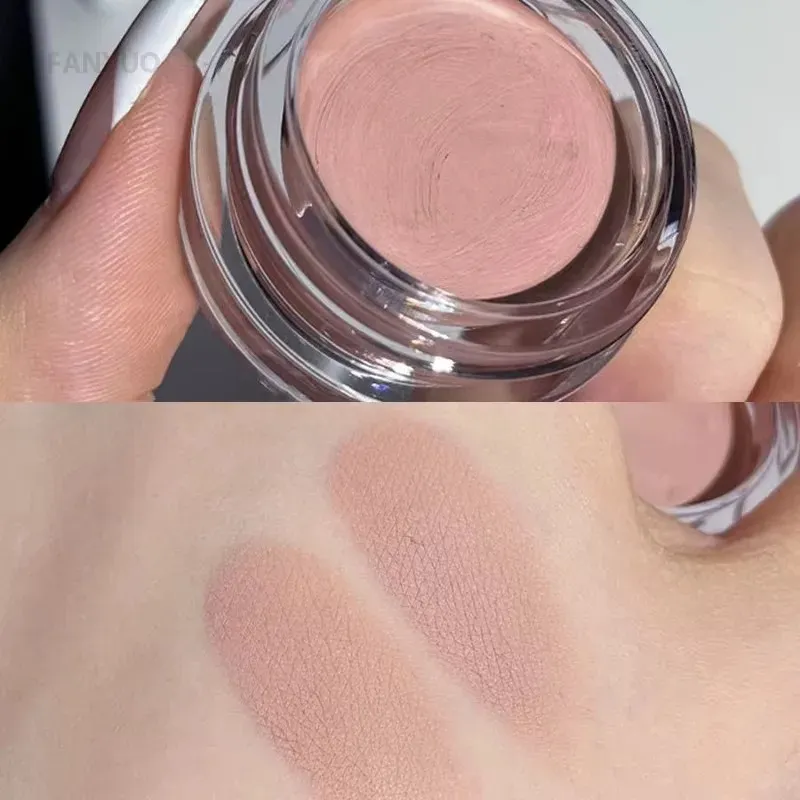 Matte Nude Pink Eyeshadow Blusher Cream Waterproof Long Lasting Silky Soft Eye Shadow Pigment Brown Monochrome Peach Eyes Makeup — image 2