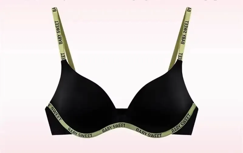 New Dopamine Color Seamless Wireless Bra Set Push Up Gather Sexy Lingerie Panties Underwear For Women 32‑38AB bra set — image 12