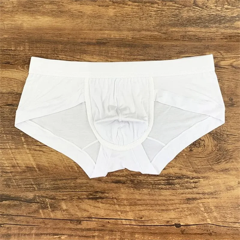 Cuecas masculinas sexy modal rosa, simples e confortável, bolsa convexa em u, cintura baixa, slim fit, plus size, cuecas masculinas — image 11